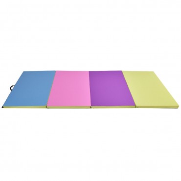 4 Ft. x 10 Ft. x 2 Ft. Multi-Colors Folding PU Panel Gymnastics Mat