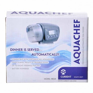Current USA Aqua chef Programmable Automatic Fish Feeder - 3 in. L x 5.25 in. W x 3 in. H