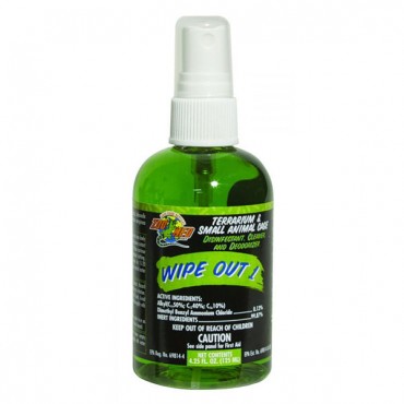 Zoo Med Wipe Out 1 - Small Animal and Reptile Terrarium Cleaner - 4.25 oz - 2 Pieces