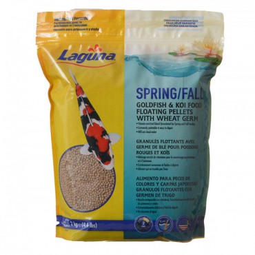 Laguna Spring/Fall Goldfish and Koi Food - Floating Pellets with Wheat Germ - 4.4 lbs