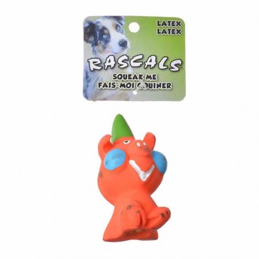 Rascals Latex Party Pig Dog Toy - 4.5 in. High - 4 Pieces