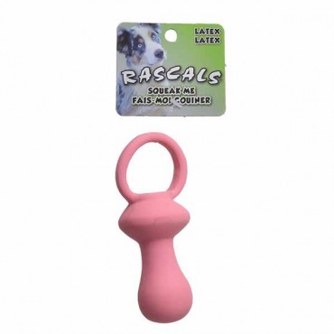 Rascals Latex Pacifier Dog Toy - Pink - 4.5 in. Long - 4 Pieces