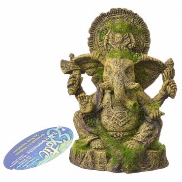 Exotic Environments Ganesha Statue with Moss Aquarium Ornament - 4.75 in. L x 4 in. W x 6.25 in. H