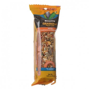 Sunseed Grainola Parrot Treat Bar with Papaya and Pineapple - 4 in. Bar - 4 Pieces