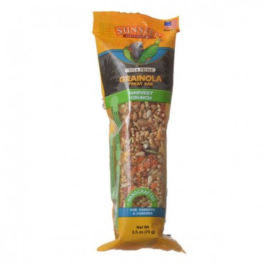 Sunseed Grainola Parrot Treat Bar - Harvest Crunch - 4 in. Bar - 4 Pieces