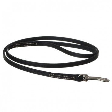 Circle T Leather Lead - 4 in. Long - Black - 4 in. Long x 3/8 in. Wide