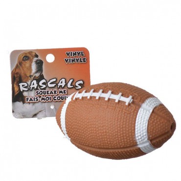 Rascals Vinyl Football Dog Toy - 4 in. Long - 5 Pieces