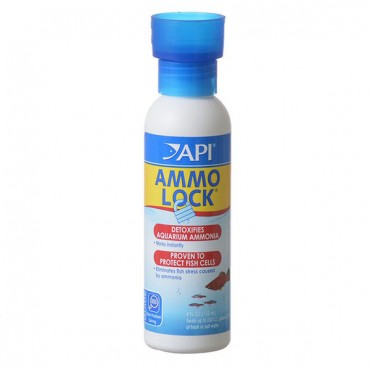 API Ammo Lock Ammonia Detoxifies for Aquariums - 4 oz - Treats 236 Gallons - 4 Pieces