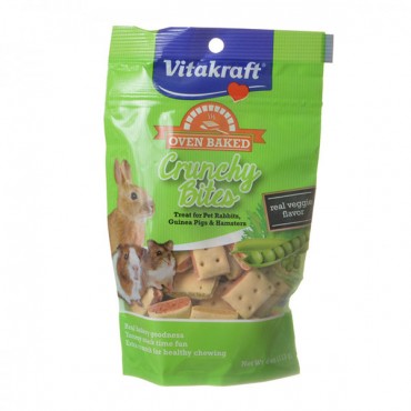 Vitakraft Oven Baked Crunchy Bites Small Pet Treats - Real Veggie Flavor - 4 oz - 3 Pieces