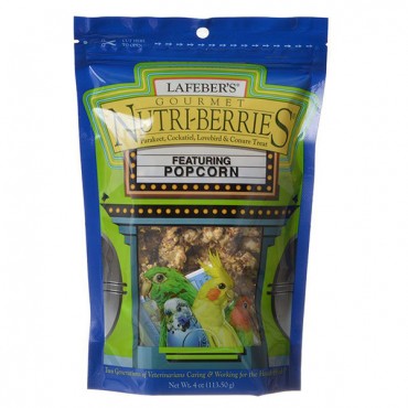 Lafeber Gourmet Nutri-Berries with Popcorn for Parakeet, Cockatiel and Conures - 4 oz - 2 Pieces