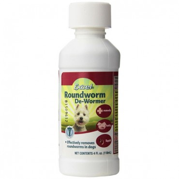 Excel Roundworm De-Wormer Liquid for Dogs - 4 oz - 2 PIeces