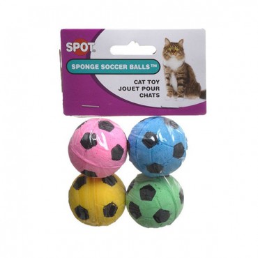 Spot Spotnips Sponge Soccer Balls Cat Toys - 4 Pack - 4 Pieces
