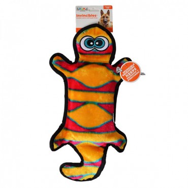 Invincible Orange and Yellow Gecko Dog Toy - 4 Squeakers - 18 in. Long