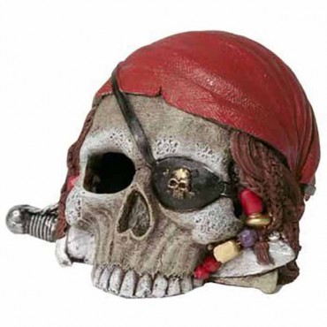 Blue Ribbon Pirate Skull Ornament - 4 in. Tall - 2 Pieces
