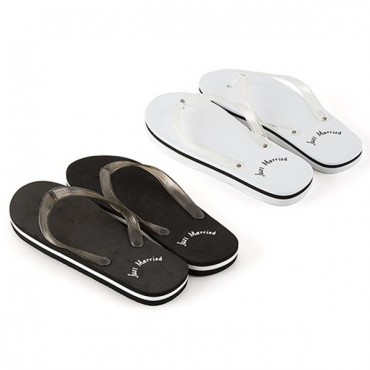 Black Or White Just Married Sandals