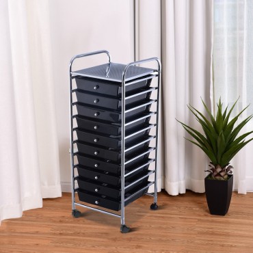 10 Drawer Rolling Storage Cart Organizer