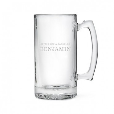 Etched Glass 25 Oz Beer Mug - Better Off A Bachelor