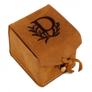 Tanned Genuine Leather Ring Box - Personalized