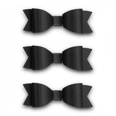 Medium Classic Black Paper Bows - 3 Pieces
