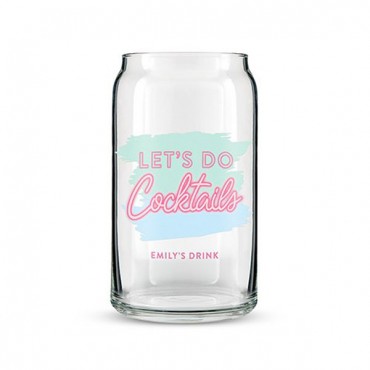 Can Shaped Glass Personalized - Let's Do Cocktails Print