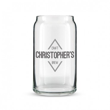 Can Shaped Glass Personalized - Diamond Emblem Printing