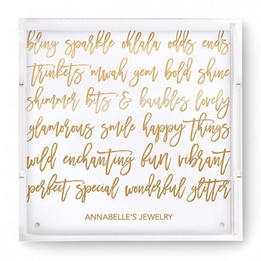 Square Acrylic Tray - Happy Scribbles Foiled Print