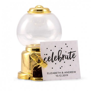 Mini Gumball Machine Party Favor - Gold Pack of 2 - 4 Pieces