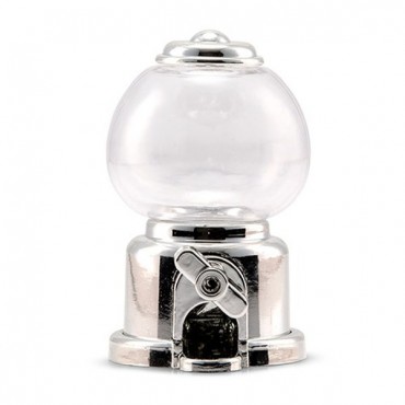 Mini Gumball Machine Party Favor - Silver Pack of 2 - 4 Pieces