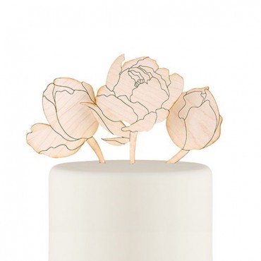 Modern Bloom Cake Topper Set - Maple Laminate
