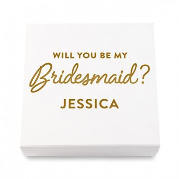 Premium Gift Box - Will You Be My Bridesmaid In Metallic Gold