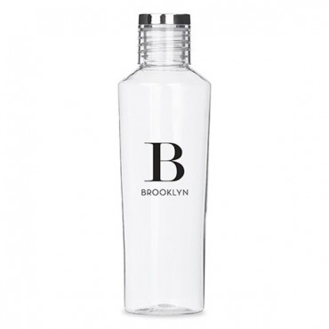 Personalized Plastic Water Bottle - Modern Serif Initial