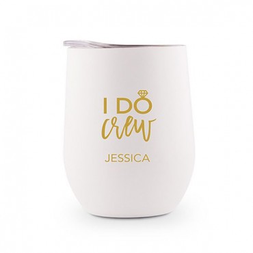 Personalized Stemless Travel Tumbler - I Do Crew Printing