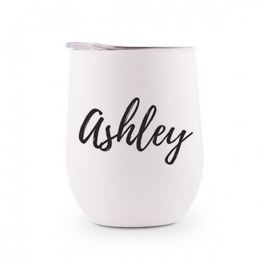Personalized Stemless Travel Tumbler - Calligraphy Text Printing