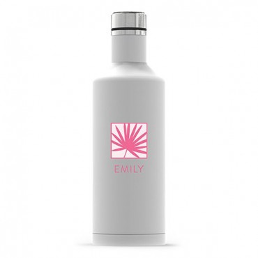 Insulated Water Bottle - Sleek White - Summer Vibes Palm Leaf Printing