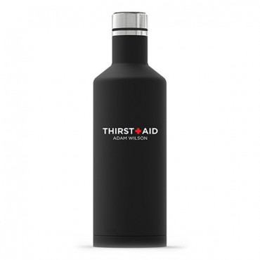 Insulated Water Bottle - Sleek Black - Thirst Aid Printing