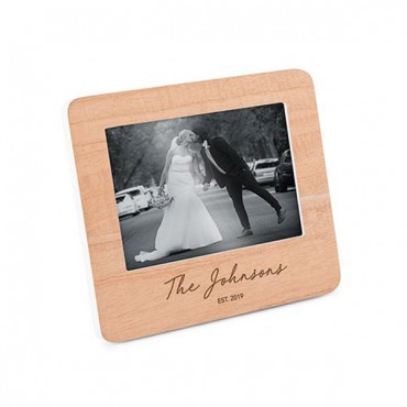Custom Wooden Picture Frame With White Edges - Signature Script