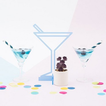 Acrylic Tropical Martini - Tabletop Decoration In Pastel Blue