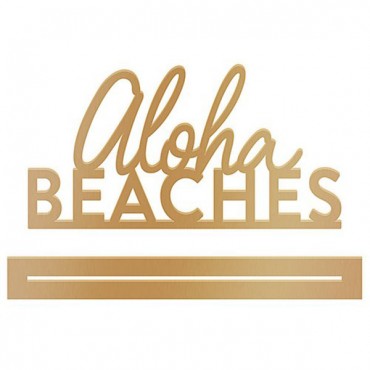 Acrylic Aloha Beaches - Tabletop Sign In Metallic Gold
