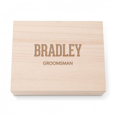 Personalized Wooden Keepsake Gift Box With Hinged Lid - Collegiate Font