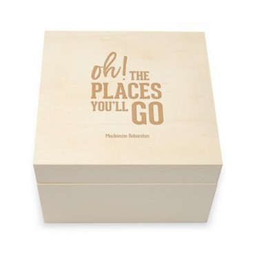 Personalized Wooden Keepsake Gift Box - Oh The Places You’ll Go Etching