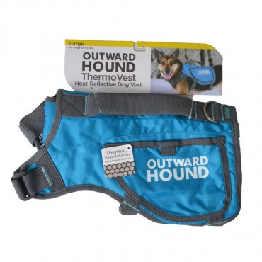 Outward Hound Thermovest Dog Vest - Blue - Large - Dogs 55 - 85 lbs - 36 Max. Chest Girth