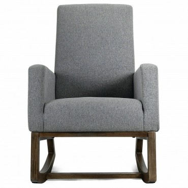 Mid Century Rocking Chair Retro Modern Fabric Upholstered Relax Rocker