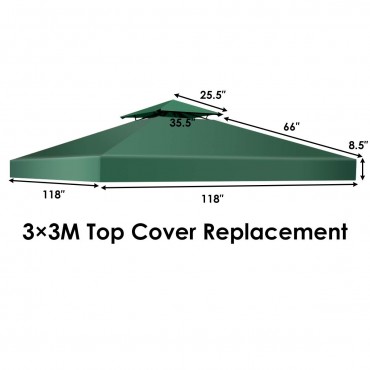 10 Ft. x 10 Ft. 1-Tier Or 2-Tier 3 Colors Patio Canopy Top Replacement Cover