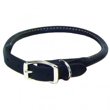 Circle T Pet Leather Round Collar - Black - 16 Neck