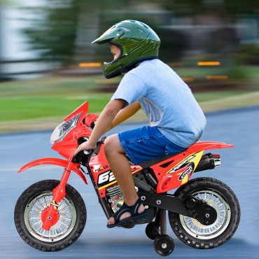 6 V Kids Ride On Motorcycle With 2 Training Wheels
