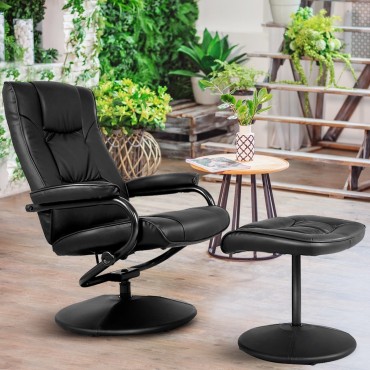 Swivel Lounge Chair Recliner With Ottoman