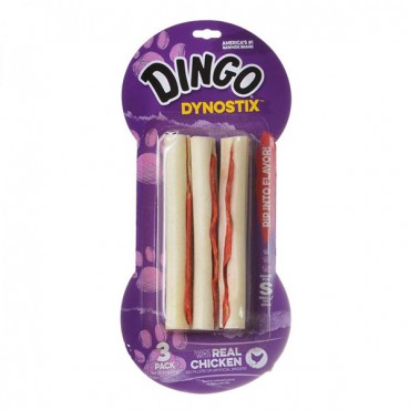 Dingo Dynostix Meat & Rawhide Chew - 5 in. - 3 Pack - 2 Pieces