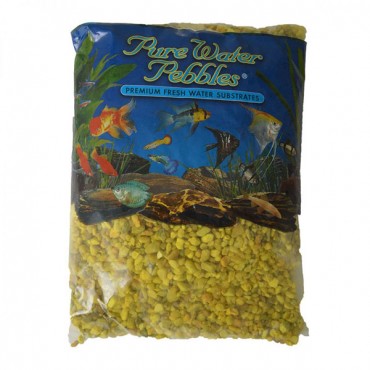 Pure Water Pebbles Aquarium Gravel - Daffodil - 5 lbs - 3.1-6.3 mm Grain - 2 Pieces