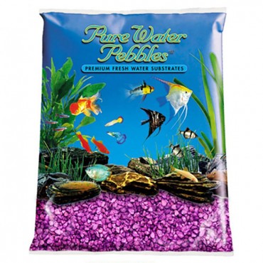 Pure Water Pebbles Aquarium Gravel - Purple Passion - 5 lbs - 3.1-6.3 mm Grain - 2 Pieces