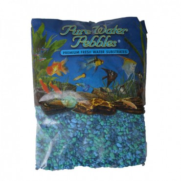 Pure Water Pebbles Aquarium Gravel - Blue Lagoon - 5 lbs - 3.1-6.3 mm Grain - 2 Pieces